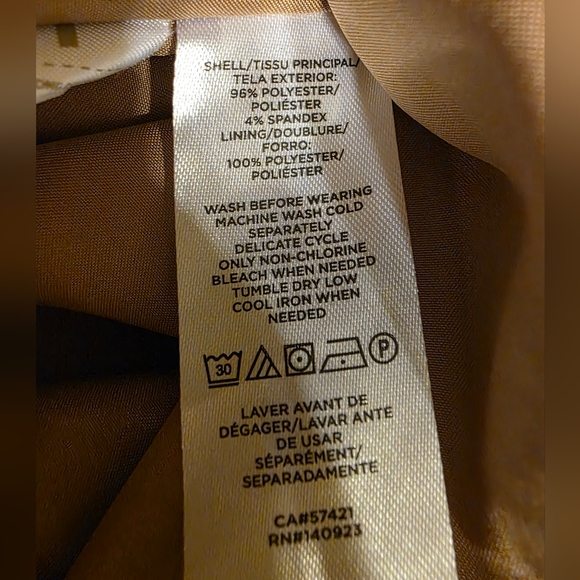 LOFT Faux Suede Mini Skirt Tan/Khaki Size 10 A-Line Pockets - Picture 7 of 8